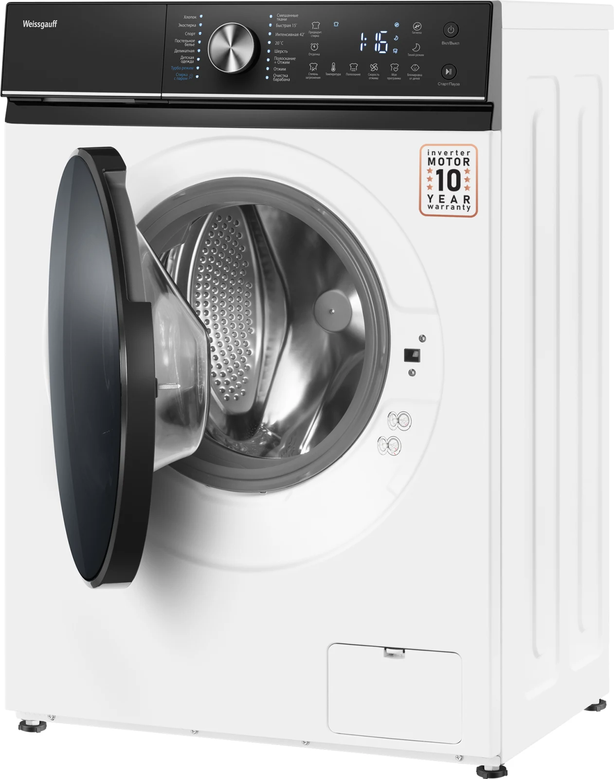 Стиральная машина Weissgauff WM 47147 DC Inverter Steam White — ракурс 6