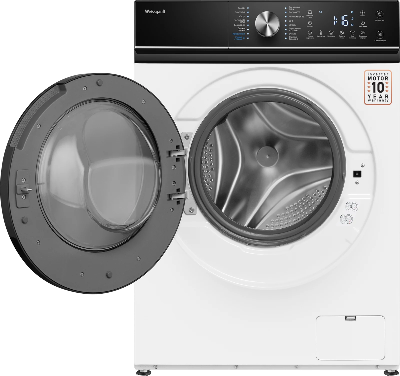 Стиральная машина Weissgauff WM 47147 DC Inverter Steam White — ракурс 3