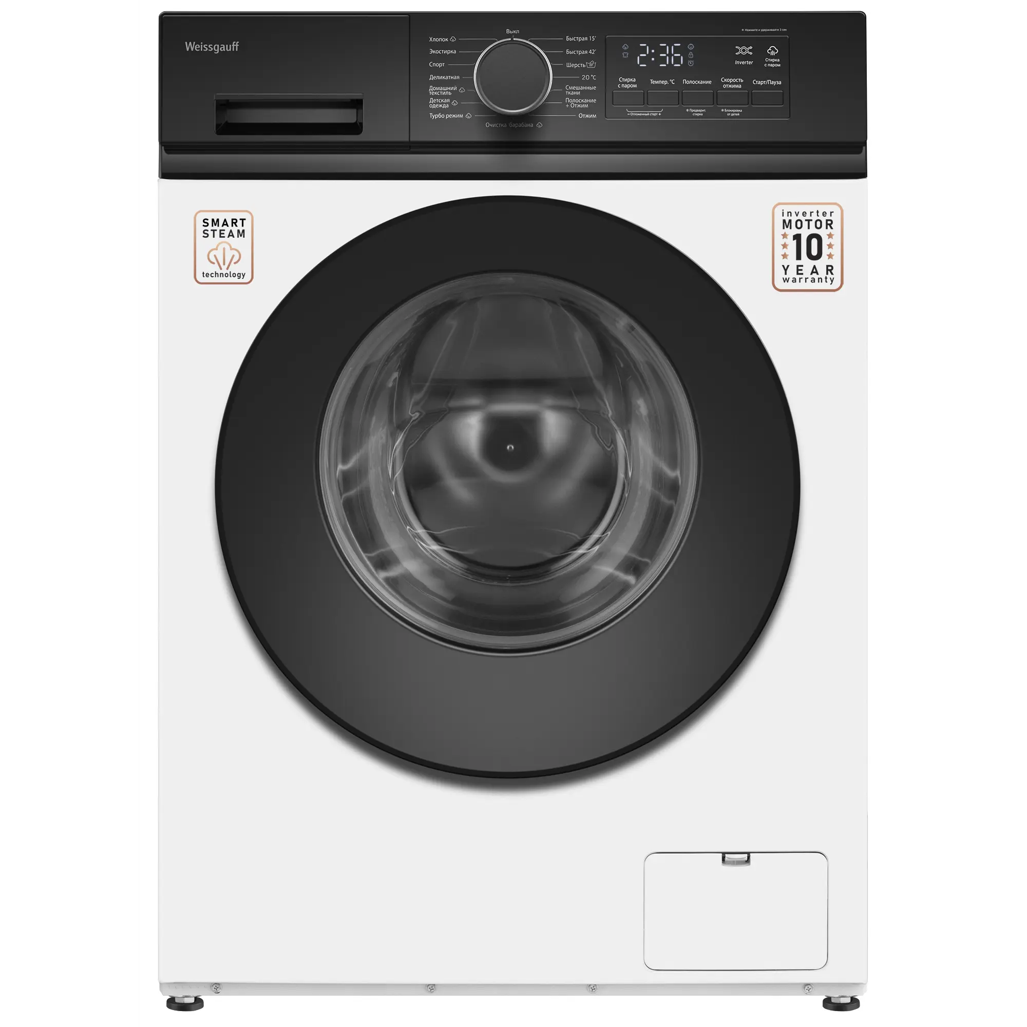 Стиральная машина Weissgauff WM 41106 Inverter Steam — ракурс 4