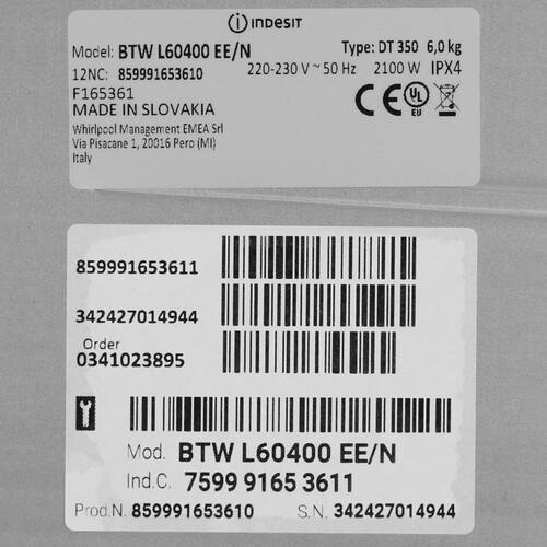 Стиральная машина INDESIT BTWL60400EEN — ракурс 9