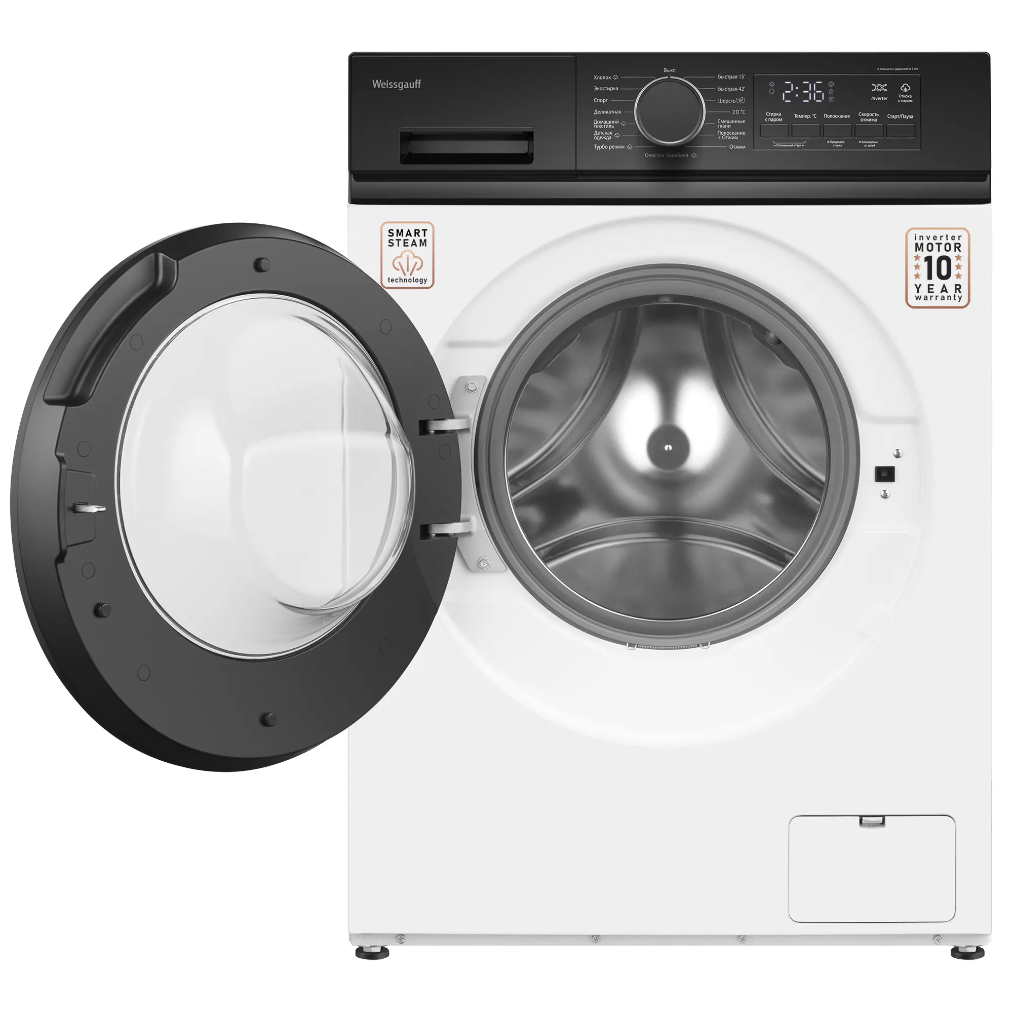Стиральная машина Weissgauff WM 41106 Inverter Steam — детали модели