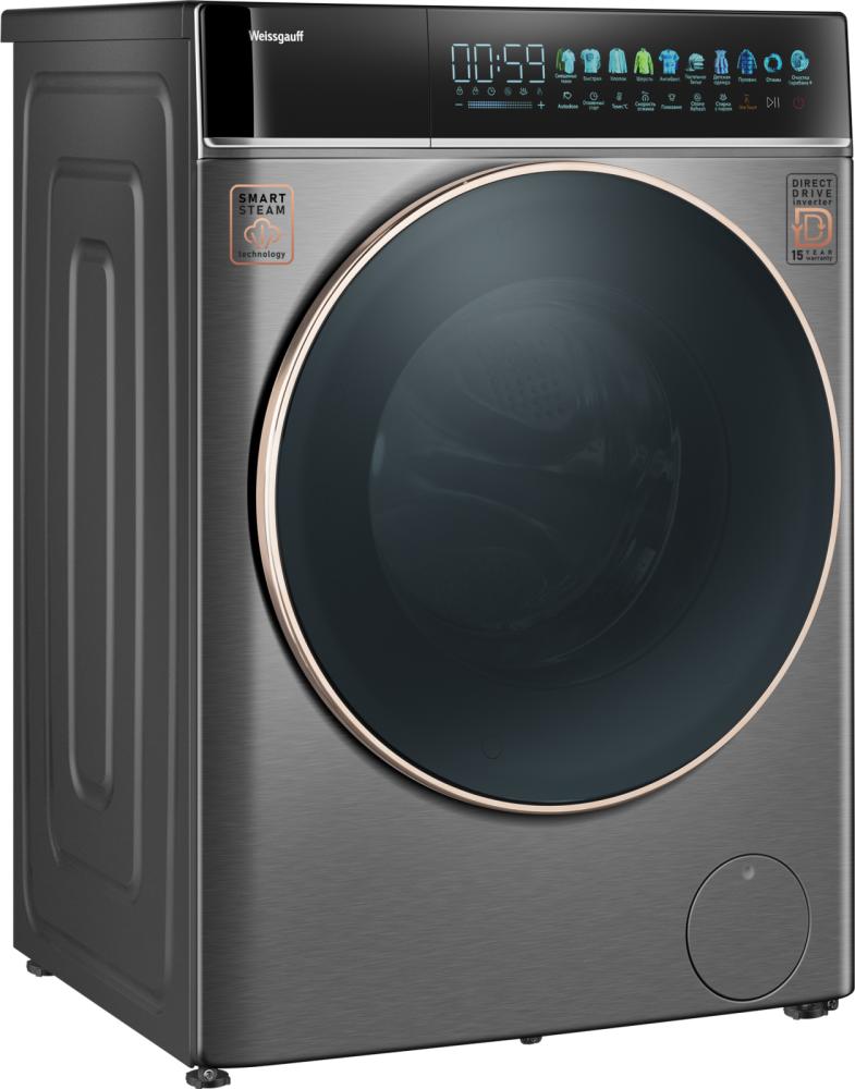 Стиральная машина Weissgauff WM 58411 Direct Drive Inverter Premium Steam Grey — ракурс 4