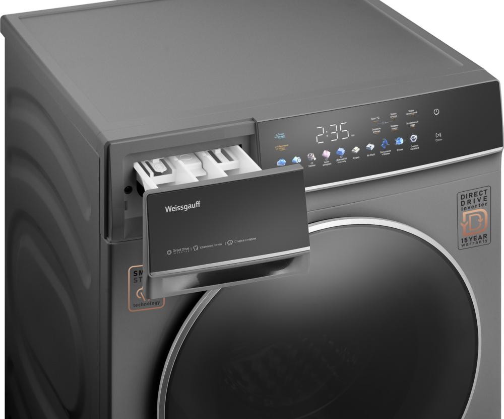 Стиральная машина Weissgauff WMD 62210 Direct Drive Touch Inverter Steam Grey — ракурс 8
