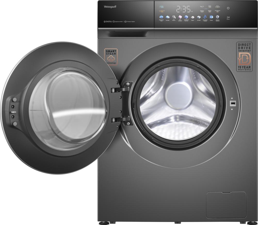 Стиральная машина Weissgauff WMD 62210 Direct Drive Touch Inverter Steam Grey — ракурс 3