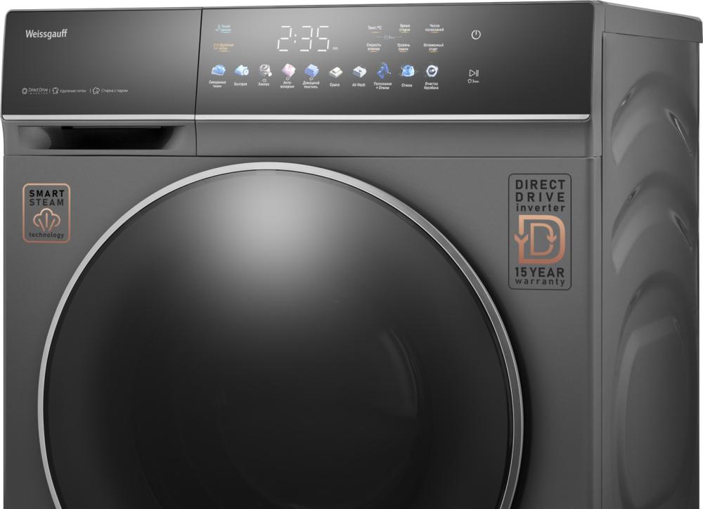 Стиральная машина Weissgauff WMD 62210 Direct Drive Touch Inverter Steam Grey — ракурс 7