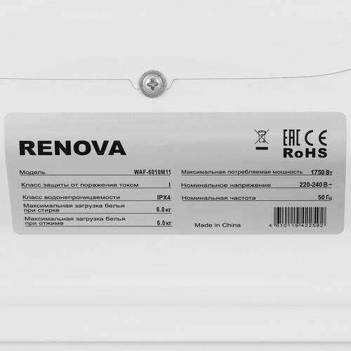 Стиральная машина RENOVA WAF-6010M11 белый