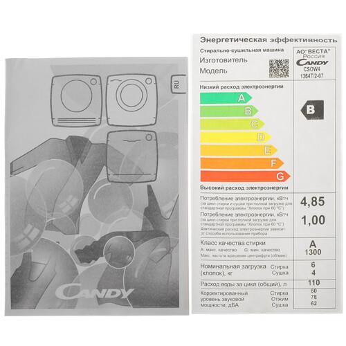 Стирально-сушильная машина Candy Smart Pro CSOW4 1364T/2-07 белый