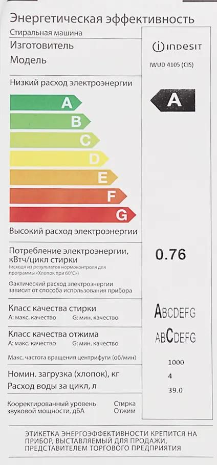 Стиральная машина Indesit IWUD 4105